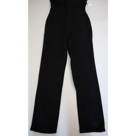 Good American GMJS126 Women's Sz 2 (M) Black Fit For Success Denim Jumpsuit - Picture 10 of 13